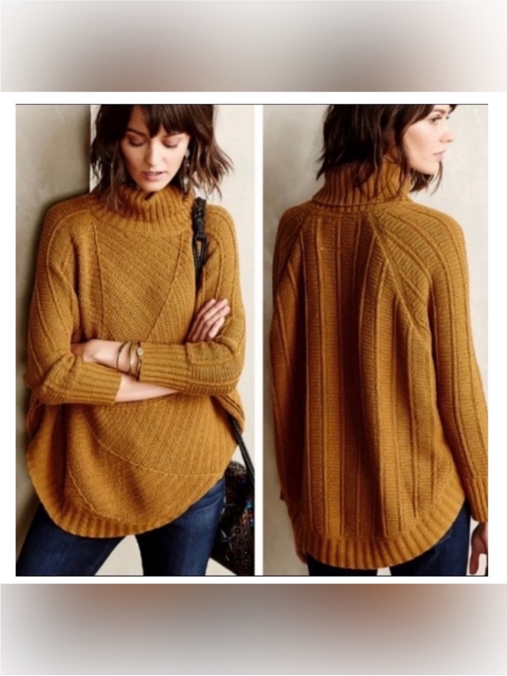 Anthropologie Angel of the North Harvest Moon Turtleneck Sweater
